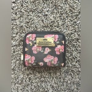 Juicy Couture Rose Wallet With Zipper Compartment and Button Card Holder